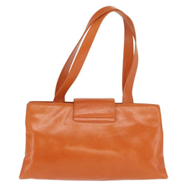 BVLGARI Hand Bag Leather Orange Silver Auth BA10424 - 0