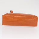 BVLGARI Hand Bag Leather Orange Silver Auth BA10424-5