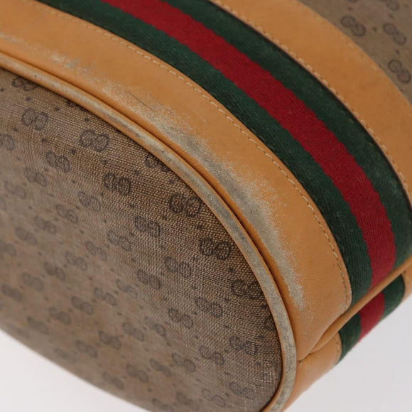 GUCCI Micro GG Supreme Web Sherry Line Bag PVC Beige 001 58 4793 Auth BA10427