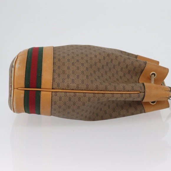 GUCCI Micro GG Supreme Web Sherry Line Bag PVC Beige 001 58 4793 Auth BA10427