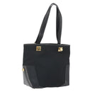 Salvatore Ferragamo Tragetasche Canvas Schwarz Gold Auth BA10431-1
