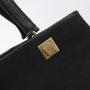 Salvatore Ferragamo Tragetasche Canvas Schwarz Gold Auth BA10431-10
