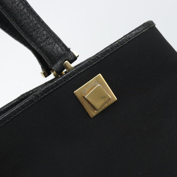 Salvatore Ferragamo Tragetasche Canvas Schwarz Gold Auth BA10431