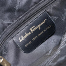 Salvatore Ferragamo Tragetasche Canvas Schwarz Gold Auth BA10431-12