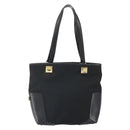 Salvatore Ferragamo Tragetasche Canvas Schwarz Gold Auth BA10431-13