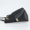 Salvatore Ferragamo Tragetasche Canvas Schwarz Gold Auth BA10431-4