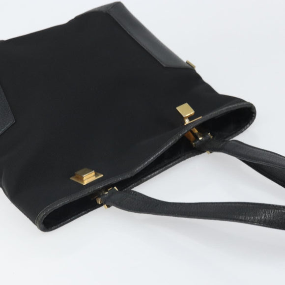 Salvatore Ferragamo Tragetasche Canvas Schwarz Gold Auth BA10431