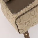 Salvatore Ferragamo Gancini Backpack Canvas Beige Gold Auth BA10432-17
