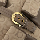 Salvatore Ferragamo Gancini Backpack Canvas Beige Gold Auth BA10432-20