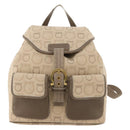 Salvatore Ferragamo Gancini Backpack Canvas Beige Gold Auth BA10432-13