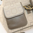 Salvatore Ferragamo Gancini Backpack Canvas Beige Gold Auth BA10432-26