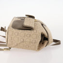 Salvatore Ferragamo Gancini Backpack Canvas Beige Gold Auth BA10432-3