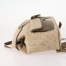 Salvatore Ferragamo Gancini Backpack Canvas Beige Gold Auth BA10432-4