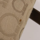 Salvatore Ferragamo Gancini Backpack Canvas Beige Gold Auth BA10432-8