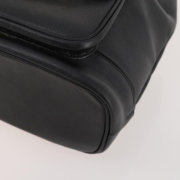 Gianni Versace Backpack Leather Black Gold Auth BA10433