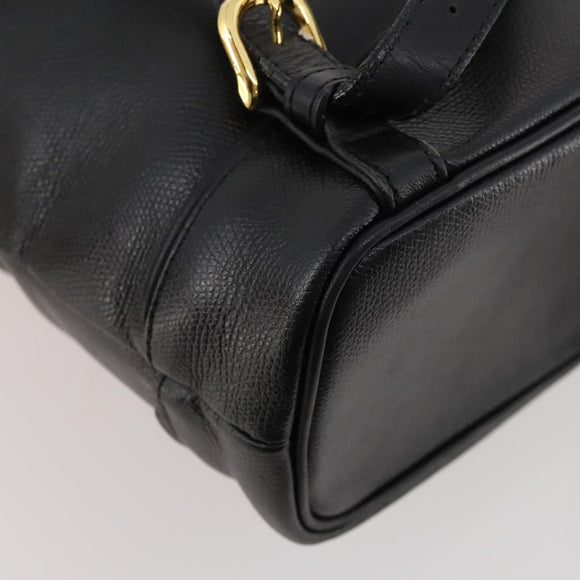 Gianni Versace Backpack Leather Black Gold Auth BA10433