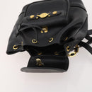 Gianni Versace Backpack Leather Black Gold Auth BA10433-19