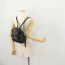 Gianni Versace Backpack Leather Black Gold Auth BA10433-26
