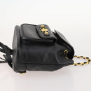 Gianni Versace Backpack Leather Black Gold Auth BA10433-4
