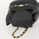 Gianni Versace Backpack Leather Black Gold Auth BA10433-6
