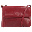GUCCI Shoulder Bag Leather Red Gold Auth BA10436-1