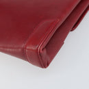 GUCCI Shoulder Bag Leather Red Gold Auth BA10436-15