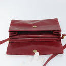 GUCCI Shoulder Bag Leather Red Gold Auth BA10436-10