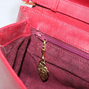 GUCCI Shoulder Bag Leather Red Gold Auth BA10436-21