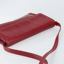 GUCCI Shoulder Bag Leather Red Gold Auth BA10436-6