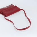 GUCCI Shoulder Bag Leather Red Gold Auth BA10436-7