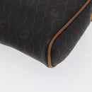 Christian Dior Honeycomb Canvas Shoulder Bag PVC Black Gold Auth BA10437-14