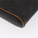 Christian Dior Honeycomb Canvas Shoulder Bag PVC Black Gold Auth BA10437-15