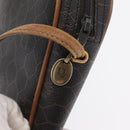 Christian Dior Honeycomb Canvas Shoulder Bag PVC Black Gold Auth BA10437-10