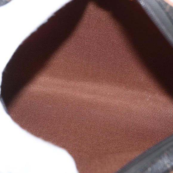 Christian Dior Honeycomb Canvas Shoulder Bag PVC Black Gold Auth BA10437