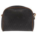 Christian Dior Honeycomb Canvas Shoulder Bag PVC Black Gold Auth BA10437-2