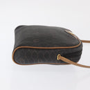 Christian Dior Honeycomb Canvas Shoulder Bag PVC Black Gold Auth BA10437-3