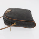 Christian Dior Honeycomb Canvas Shoulder Bag PVC Black Gold Auth BA10437-4