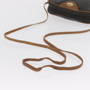 Christian Dior Honeycomb Canvas Shoulder Bag PVC Black Gold Auth BA10437-7