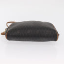 Christian Dior Honeycomb Canvas Shoulder Bag PVC Black Gold Auth BA10437-5