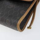 Christian Dior Honeycomb Canvas Shoulder Bag PVC Black Gold Auth BA10438-10