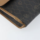 Christian Dior Honeycomb Canvas Shoulder Bag PVC Black Gold Auth BA10438-11