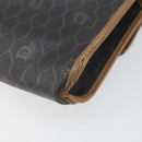 Christian Dior Honeycomb Canvas Shoulder Bag PVC Black Gold Auth BA10438-12