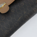 Christian Dior Honeycomb Canvas Shoulder Bag PVC Black Gold Auth BA10438-14