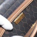 Christian Dior Honeycomb Canvas Shoulder Bag PVC Black Gold Auth BA10438-17