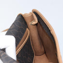 Christian Dior Honeycomb Canvas Shoulder Bag PVC Black Gold Auth BA10438-19