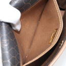 Christian Dior Honeycomb Canvas Shoulder Bag PVC Black Gold Auth BA10438-21