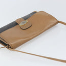 Christian Dior Honeycomb Canvas Shoulder Bag PVC Black Gold Auth BA10438-6