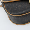 Christian Dior Honeycomb Canvas Shoulder Bag PVC Black Gold Auth BA10439-11