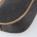 Christian Dior Honeycomb Canvas Shoulder Bag PVC Black Gold Auth BA10439-13