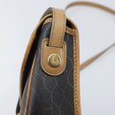Christian Dior Honeycomb Canvas Shoulder Bag PVC Black Gold Auth BA10439-14